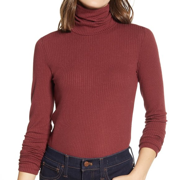 Madewell Tops - NWT Madewell Ribbed Turtleneck in Burgundy